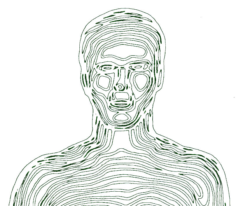 Medical imaging 3D scan of a male human body